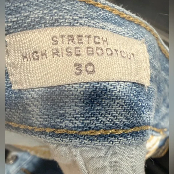 PacSun High Rise Bootcut Jeans Size 30 Stretch Light Wash Raw Hem - Picture 6 of 10